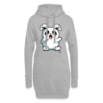 Un autre lapin et un lapin super mignon et cool - Sweat-shirt à capuche long Femme - gris chiné - Devant