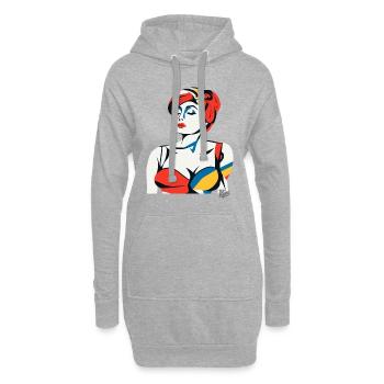 Art abstrait Portrait d’une femme - Sweat-shirt à capuche long Femme - gris chiné - Devant