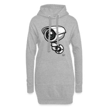 Caméra de sécurité de dessin animé : Caméras toujours visibles - Sweat-shirt à capuche long Femme - gris chiné - Devant
