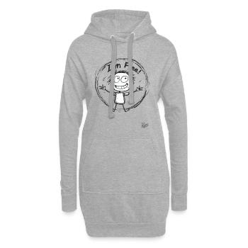 Strichmännchen-Figur: Ich bin frei! - Hoodie-Kleid - Grau meliert - Vorne