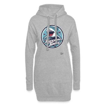 Super bons moments : Requin avec des dents de requin - Sweat-shirt à capuche long Femme - gris chiné - Devant