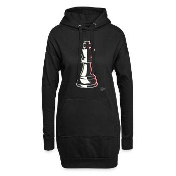 Roi des échecs - Sweat-shirt à capuche long Femme - noir - Devant