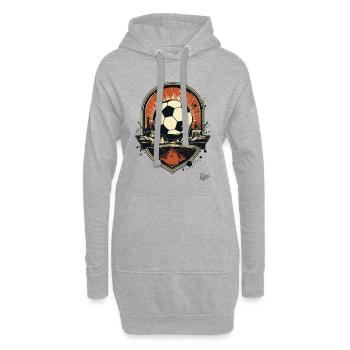Un emblème pour le football - Sweat-shirt à capuche long Femme - gris chiné - Devant