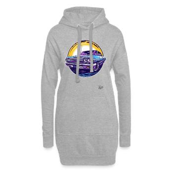 Klassischer Oldtimer: Lowrider-Legende - Hoodie-Kleid - Grau meliert - Vorne