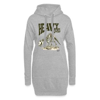 Os lourds : squelette d’un dinosaure - Sweat-shirt à capuche long Femme - gris chiné - Devant