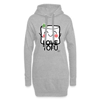 Tofu Love : Tofu Heartbreaker - Sweat-shirt à capuche long Femme - gris chiné - Devant