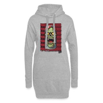 Monster Zombie Getränke Dose - Hoodie-Kleid - Grau meliert - Vorne