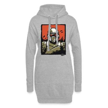 Mecha mechanischer Sci-Fi Robot - Hoodie-Kleid - Grau meliert - Vorne