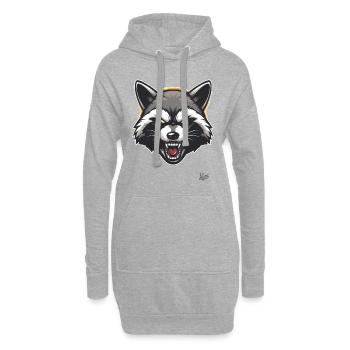 Randy Rocket : Le raton laveur effronté - Sweat-shirt à capuche long Femme - gris chiné - Devant