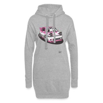 Chibi Auto : Japanisches JDM-Straßenrennen-Tuning - Hoodie-Kleid - Grau meliert - Vorne