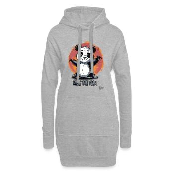 Hide the Pain : Panda Mignon Souffrant - Sweat-shirt à capuche long Femme - gris chiné - Devant