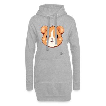 Hamster mignon - Sweat-shirt à capuche long Femme - gris chiné - Devant
