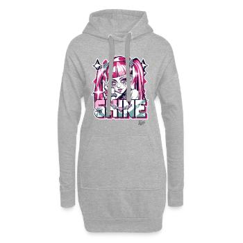 hübsches Mädchen scheint mit Diamanten und Juwelen - Hoodie-Kleid - Grau meliert - Vorne