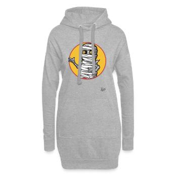 Lustige Toiletten Klopapier Mumie - Hoodie-Kleid - Grau meliert - Vorne