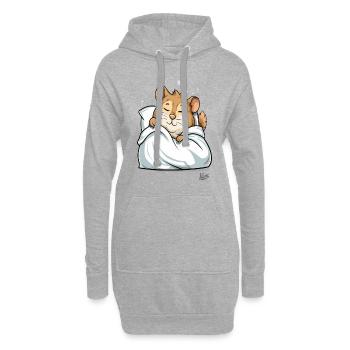 Petit hamster mignon qui dort - Sweat-shirt à capuche long Femme - gris chiné - Devant