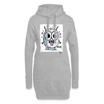 Mignon et drôle : un petit monstre dit Hall - Sweat-shirt à capuche long Femme - gris chiné - Devant