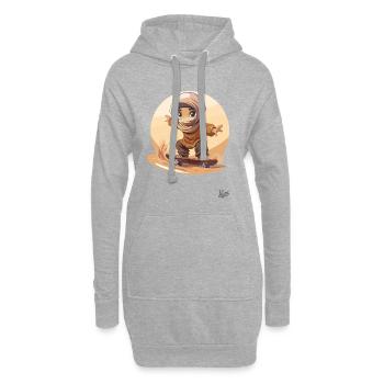 Wüstensand-Skateboarden: Überall auf der Piste - Hoodie-Kleid - Grau meliert - Vorne