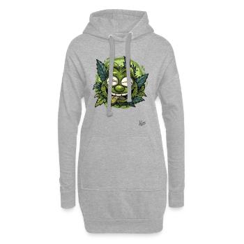 Der immer berauschte Wald-Goblin - Hoodie-Kleid - Grau meliert - Vorne