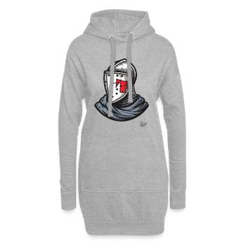 Casque médiéval chevaliers bretons - Sweat-shirt à capuche long Femme - gris chiné - Devant