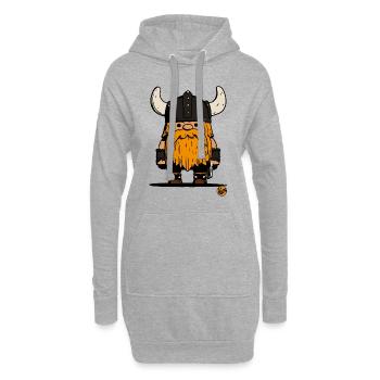 Kleiner Gnom Krieger Wikinger - Hoodie-Kleid - Grau meliert - Vorne