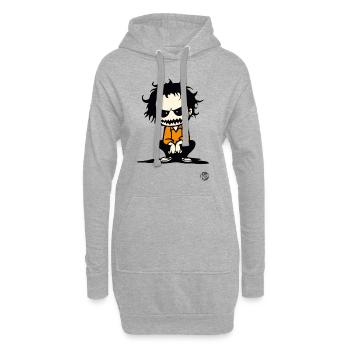 Gruseliger Halloween-Typ - Hoodie-Kleid - Grau meliert - Vorne