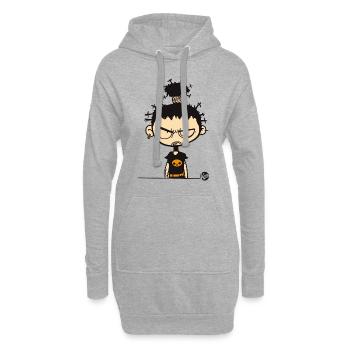 Toujours en colère Drôle Punk - Sweat-shirt à capuche long Femme - gris chiné - Devant