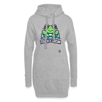 "Touch of the Tism" Frosch - Hoodie-Kleid - Grau meliert - Vorne