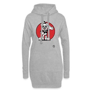 Chat Rétro Design « Chat Charmant » Style Vintage - Sweat-shirt à capuche long Femme - gris chiné - Devant