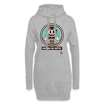 Retro Vintage Cartoon – Haters Be Hatin' - Hoodie-Kleid - Grau meliert - Vorne