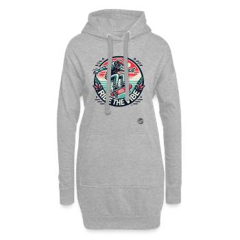 Cooler Vibe beim Skateboard fahrenden Skateboarder - Hoodie-Kleid - Grau meliert - Vorne