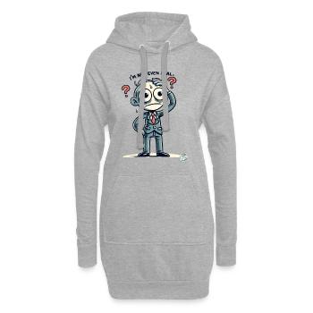 Cartoon Man : Je ne suis même pas réel - Sweat-shirt à capuche long Femme - gris chiné - Devant