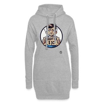 Parodie : en salopette, Shoot Me pour 10 $ - Sweat-shirt à capuche long Femme - gris chiné - Devant
