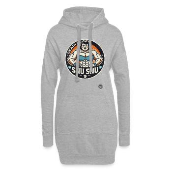 Starke Bodybuilding-Frau: "Tod durch Snu Snu" - Hoodie-Kleid - Grau meliert - Vorne
