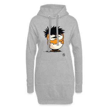 Né désintéressé : poussin nouveau-né - Sweat-shirt à capuche long Femme - gris chiné - Devant