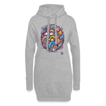 Auf meinem eigenen Weg mit ADHS - Hoodie-Kleid - Grau meliert - Vorne