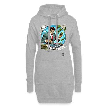 Superheld Buchhalter - Hoodie-Kleid - Grau meliert - Vorne