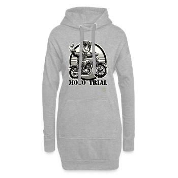 Old School Retro Motocross Moto Trial - Hoodie-Kleid - Grau meliert - Vorne