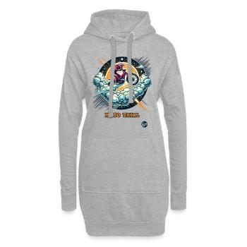 Moto-Trial im Himmel - Hoodie-Kleid - Grau meliert - Vorne