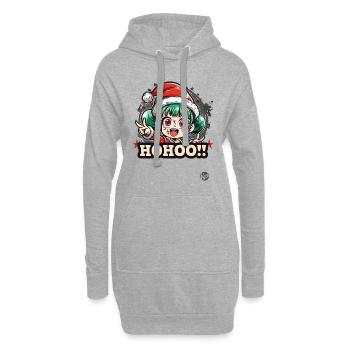 Süßer kleiner Weihnachts-Elf an Weihnachten - Hoodie-Kleid - Grau meliert - Vorne