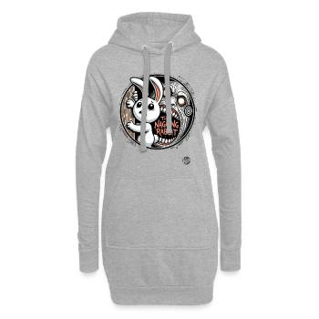 Das Schicksal des nörgelnden nervigen Mecker Hasen - Hoodie-Kleid - Grau meliert - Vorne