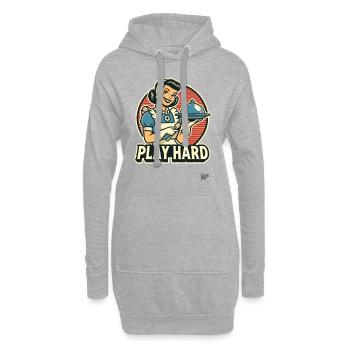 Hausfrau Kochen hart servieren hart spielen - Hoodie-Kleid - Grau meliert - Vorne