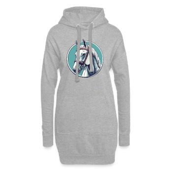 Ein Schimmel, ein weißes Pferd - Hoodie-Kleid - Grau meliert - Vorne