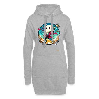 Helden Sushi - Hoodie-Kleid - Grau meliert - Vorne