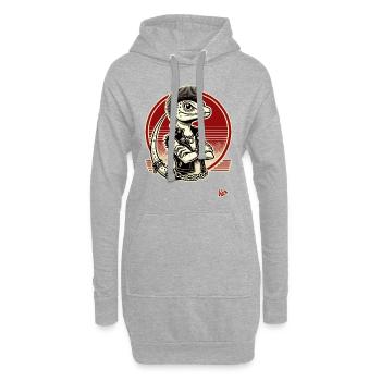 Gecko Echse Punk - Hoodie-Kleid - Grau meliert - Vorne