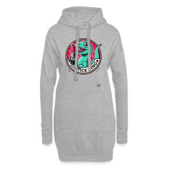 Rouge à lèvres Dino - Sweat-shirt à capuche long Femme - gris chiné - Devant