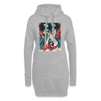 Monster-Augen Rock Hard - Hoodie-Kleid - Grau meliert - Vorne