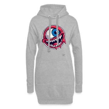 Drôle d’horreur Cyclope Oeil - Sweat-shirt à capuche long Femme - gris chiné - Devant