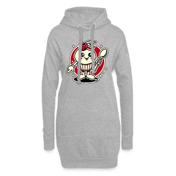 Cupcake Type de cuillère cerise - Sweat-shirt à capuche long Femme - gris chiné - Devant