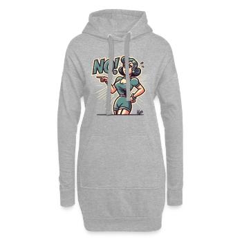 La femme dit non ! - Sweat-shirt à capuche long Femme - gris chiné - Devant