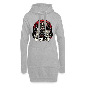 Sensenmann Rock-Musik-Konzert: Rock On! - Hoodie-Kleid - Grau meliert - Vorne